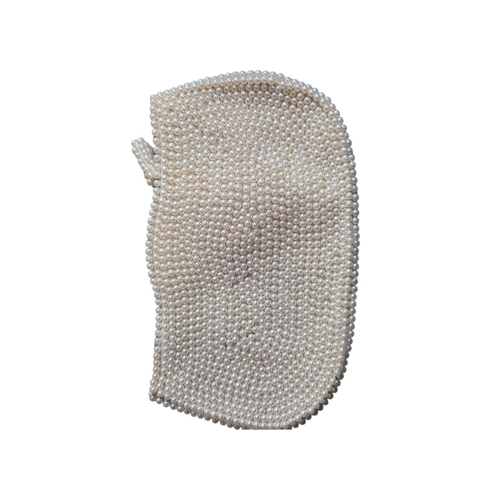 Vintage PEARL BEADED PURSE Evening Bag Clutch Zipper Top - Picture 2 of 6